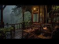 Heavy Rain and Thunder, Crackling Fire Sounds To Sleep/Relax/Rest - Tropical Rain Treehouse