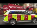 *FIRE AND EXPLOSION* - London Fire Brigade vehicles responding to a gas explosion in bethnal green!!