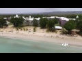 Drone flys over the Jamaican sea