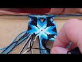 Blue Starburst Friendship Bracelet - in progress time lapse
