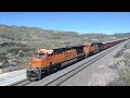 EB BNSF Loaded Ballast Train Feat Duo Rear DPUs At Hill 582 Ca!