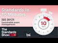 Standards in 10 Minutes | ISO 20121 Sustainable event management