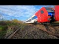 Special freight train / Tren special de marfă cu / with 3 Stadler Flirt in / în Timisoara