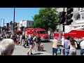 Fire truck parade on Mont-Royal