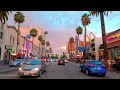 Sunset Strip to Hollywood Sign Driving Tour at Sunset Time - Los Angeles California - Relaxing