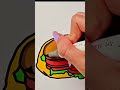 relaxing 1 min falafel 😋#asmr #coloring #coloringbooks #bestmarkersforcoloring #ohuhumarkers #marker
