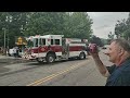 Randolph fire department engine 22 arrival at Roxbury fire dual wet down