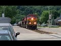 STREET Running STEAM TRAIN & Freight Train!  The Empress Steam Locomotive In Iowa Passes CPKC Train!