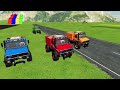 TRANSPORTING VALTRA VS CASE VS CLAAS TRACTORS WITH VOLVO TRUCKS - FARMING SIMULATOR 22