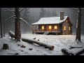 Fall asleep listening to the sound of snow storm on a log cabin. (HQ Audio)