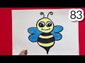 How to draw Honeybee with numbers # easy drawing for kids