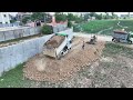 Full Video ! Filling up land, Bulldozer MITSUBISHI BD2F, Dump Truck Unloading