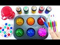 Satisfying Video How to Make Rainbow Gummy Bear & Shiny Lollipops with Balls & 1 Pop It Cutting ASMR
