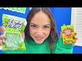 RED VS GREEN FOOD CHALLENGE FOR 24 HOURS | EATING ONLY HOT VS SOUR SNACKS BY SWEEDEE