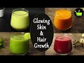 4 Healthy Juices For Glowing Skin & Hair Growth | Drink for Healthy Hair Skin & Nails |Morning Juice