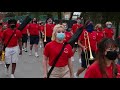 Thomas Worthington High School Band marches to the stadium.