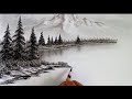 Pencil drawing landscape scenery/ Snow mountain landscape drawing with pencil/