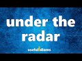 Useful Idioms 186: Under the radar