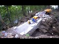 Time lapse of dry stone bridge construction