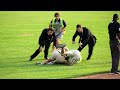 Storming the field during a game WITH SECURITY to protect me