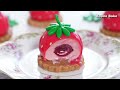 Mini Strawberry cake 🍓 / Modeling chocolate Recipe / No-bake Party dessert