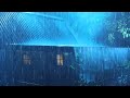 Beat Stress to Sleep Well with Heavy Rain & Mighty Thunder on a Tin Roof of Farmer's House at Night