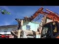 Amazing Dangerous Fastest Building Demolition Excavator