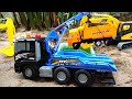 Excavator Truck, Forklift Car Toys Activity with Block Toy