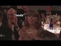 Taylor Swift being ICONIC on 2024 Golden Globes for 2 minutes straight