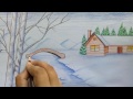 How to draw snowfall scenery step by step