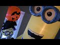 Halloween inflatable KEVIN 8 feet tall and vampire minion upside down