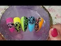 Nail art | stamping with sharpie pens | bright colours | naio nails gel polish