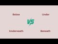 Below vs. Under vs. Underneath vs. Beneath | Mastering English Prepositions