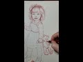 Drawing Timelapse - Little Girl - Illustrative Sketch Style