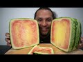 orang pertama makan TEMBIKAI PETAK japan square watermelon