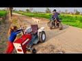 Homemade Mini Tractor Mahindra Stuck In Soil And Four By Four Pulling Out