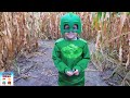 Corn Maze search with PJ Masks featuring the Assistant and Catboy, Owlette and Gekko