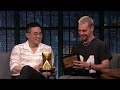 Bowen Yang and Matt Rogers Present Seth with Las Culturistas' Best Vibe, Hands Down Award