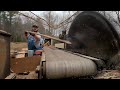 Sawmilling Poplar 2X6's and Finished up on 2X4's