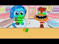 Inside Out 2 - Sadness Pregnant vs Sadness Baby Convenience Store Pink Blue Mukbang Animation | ASMR