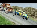 Big & Small Mater with Baseball Ball vs Big & Small Gudmund vs Hill - BeamNG.drive