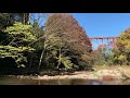 浦山川を渡る「パレオエクスプレス」Chichibu Railway Paleo Express Crossing Urayama River Trestle