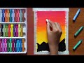 Sunset painting || Oil pastel painting || Easy drawing of 2024