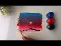 super easy 🤓 poster colour painting/poster colour moonlight drawing 🎨 for beginners step by step