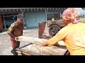 splitting wood, using 24 pk diesel