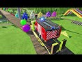 TRANSPORTING CARS, AMBULANCE, POLICE CARS, FIRE TRUCK OF COLORS! WITH TRUCKS! - FS 22 E.P 38