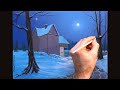 👍 Acrylic Landscape Painting - Christmas Winter / Easy Art / Drawing Lessons / Satisfying Relaxing.