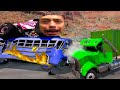 4 THOMAS TRAINS vs Big & Small Long Mack Truck with Long Slide Game vs Monster trucks - BeamNG.Drive