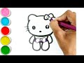 Cute Hello kitty Drawing Painting Coloring For Kids And Toddlers / Drawing For Toddlers.