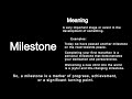 The 'Milestone' word mastering